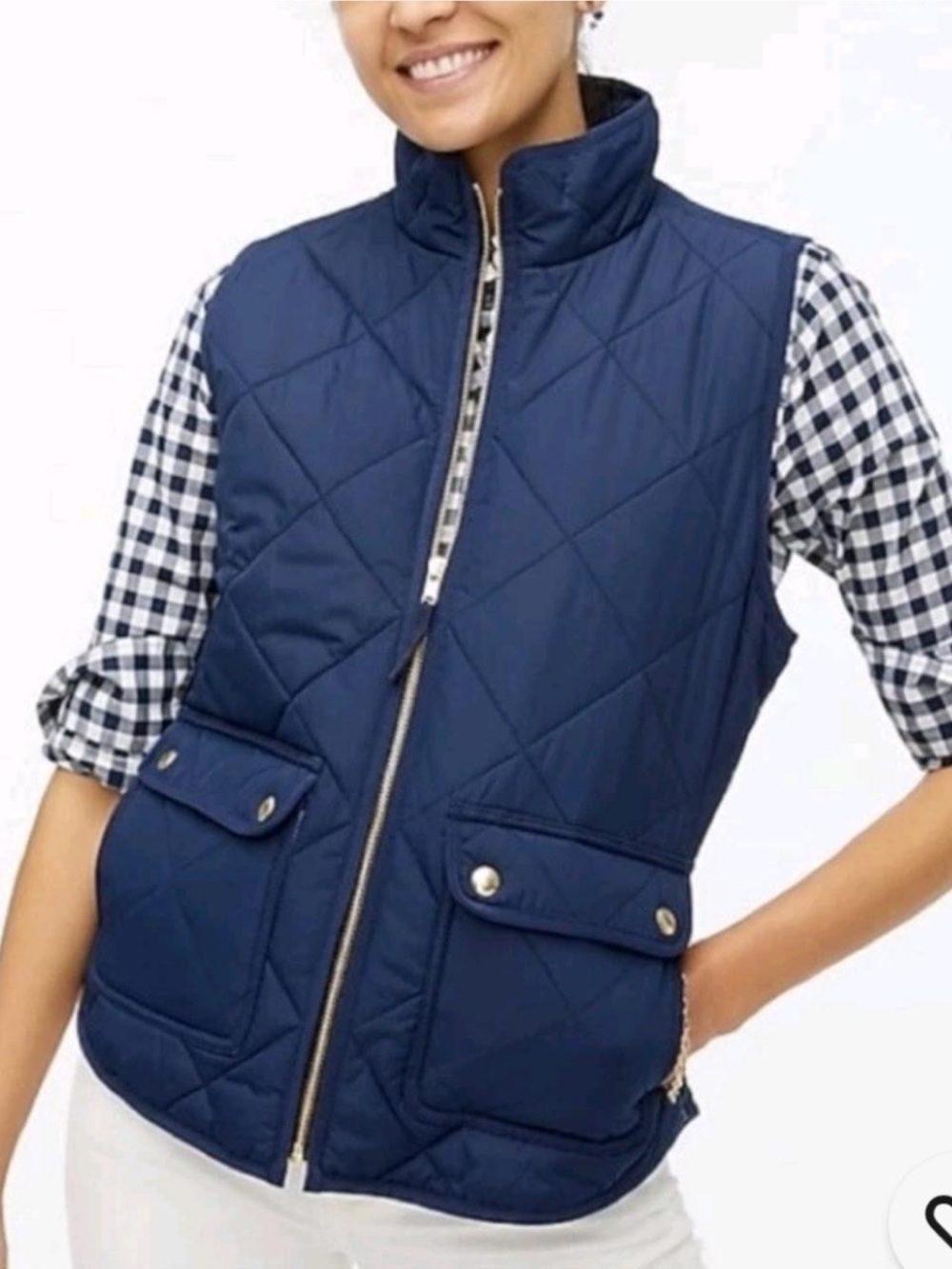 J. Crew Factory Puffer Vest with Snap Pockets